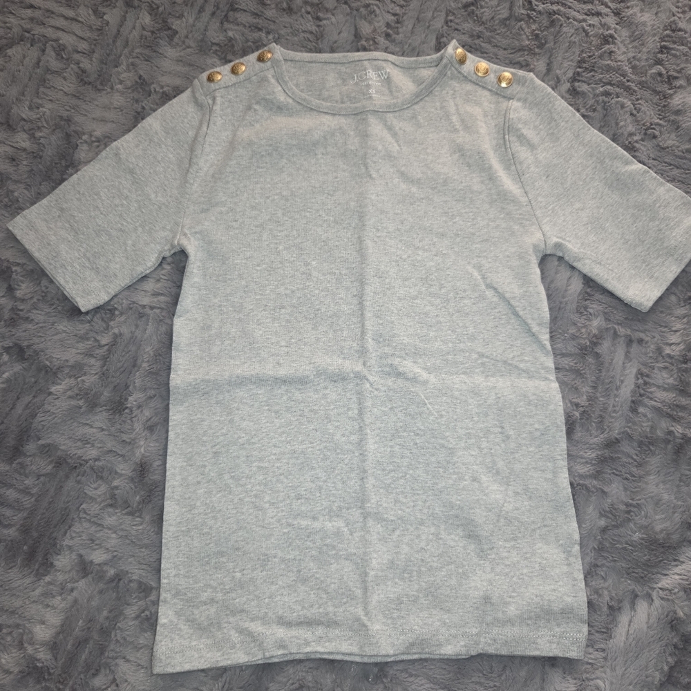 Jcrew Button Shoulder T-shirt NWT